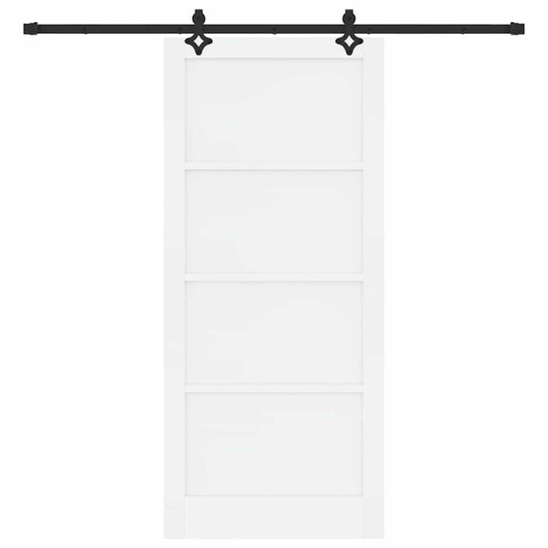 vidaXL Schiebet&uuml;r ORKDAL Wei&szlig; 93 x 211 cm Massives Kiefernholz