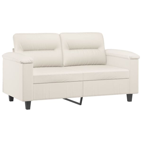 vidaXL 2-Sitzer-Sofa mit Kissen Creme 120 cm Kunstleder