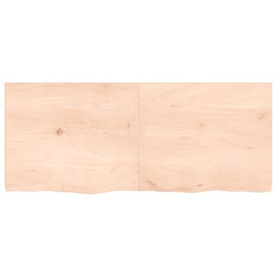 vidaXL Tischplatte 120x50x(2-4) cm Massivholz Eiche Unbehandelt