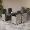 vidaXL 5-tlg. Garten-Essgruppe mit Kissen Hellgrau Poly Rattan