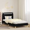 vidaXL Kinderbettgestell mit Kopfteil Schwarz 90 x 190 cm Stoff