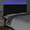 vidaXL LED Kopfteil Schwarz 160x5x118/128 cm Stoff