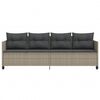 vidaXL Sonnenliege mit Kissen Hellgrau Poly Rattan