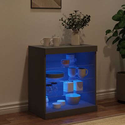 vidaXL Sideboard mit LED-Leuchten Schwarz 60,5x37x67 cm