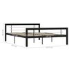 vidaXL Bettgestell Schwarz und Wei&szlig; Metall 120x200 cm
