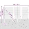 vidaXL Zaunpfosten Grau 10 x 1,2 m (36 mm Netz) Stahl und PVC