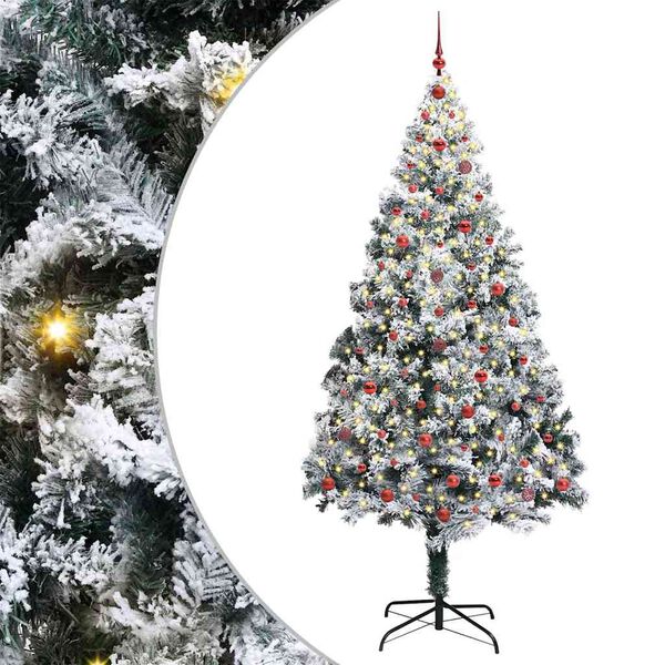 vidaXL K&uuml;nstlicher Weihnachtsbaum mit 300 LEDs mit St&auml;nder Wei&szlig; 240 cm