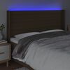vidaXL LED Kopfteil Dunkelbraun 183x16x118/128 cm Stoff