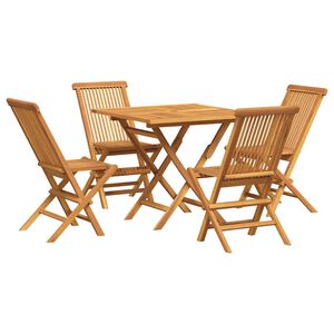 vidaXL 5-tlg. Garten-Essgruppe Massivholz Teak