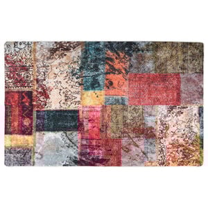 vidaXL Teppich Waschbar Patchwork Mehrfarbig 160x230 cm Rutschfest