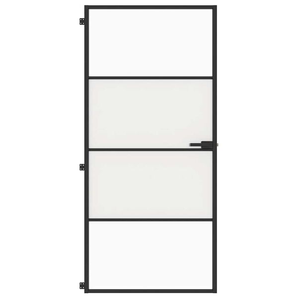 vidaXL Innent&uuml;r Schlank Schwarz 93x201,5 cm Hartglas & Aluminium