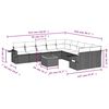 vidaXL 11-tlg. Garten-Sofagarnitur mit Kissen Beige Poly Rattan