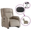 vidaXL Massagesessel mit Aufstehhilfe Elektrisch Cappuccino Kunstleder