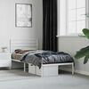 vidaXL Bettgestell mit Kopfteil Metall Wei&szlig; 90x190 cm