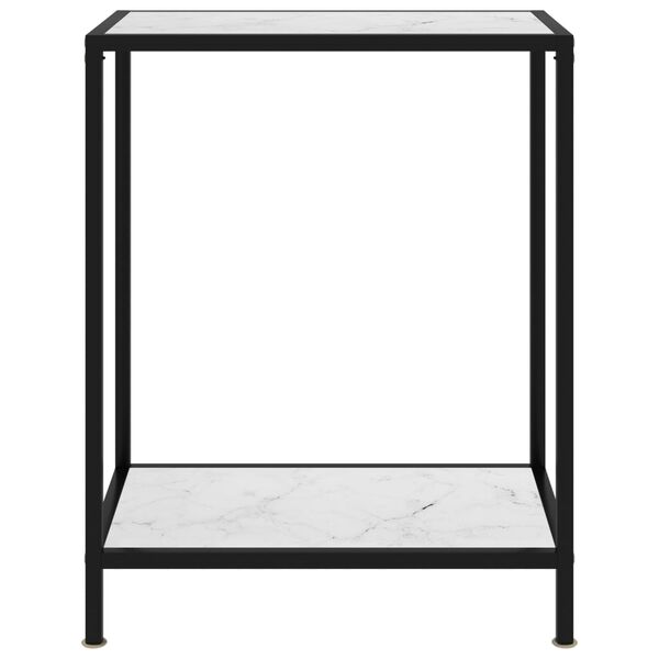 vidaXL Konsolentisch Wei&szlig; 60x35x75 cm Hartglas