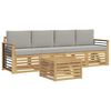 vidaXL Outdoor-Sofagarnitur 5 stk. Wei&szlig; und Hellgrau Polyester