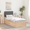 vidaXL Bettgestell mit gepolstertem Kopfteil Dunkelgrau 80 x 200 cm