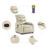vidaXL Massagesessel mit Relaxfunktion, Kunstleder, Creme