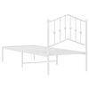 vidaXL Metallbett ohne Matratze mit Kopfteil Wei&szlig; 75x190 cm