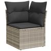 vidaXL Garten-Sofa-Set mit Kissen 7 pcs Hellgrau Poly Rattan
