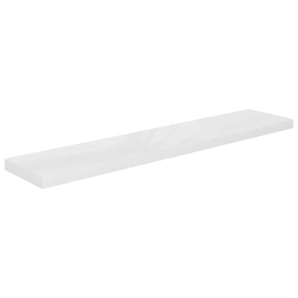 vidaXL Schweberegal Hochglanz-Wei&szlig; 120x23,5x3,8 cm MDF