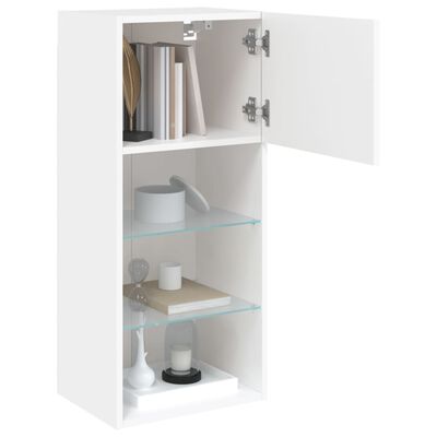 vidaXL TV-Schrank mit LED-Leuchten Weiß 40,5x30x90 cm