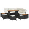 vidaXL Gartensofa-set mit Kissen 9 pcs Schwarz und Creme