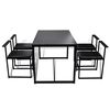 vidaXL 5-teilige Essgruppe Tisch + 4 St&uuml;hle Schwarz