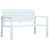 vidaXL Gartenbank 120 cm HDPE Wei&szlig; Holz-Optik
