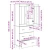 vidaXL Highboard 2 pcs Schwarz Eichen-Optik Holzwerkstoff
