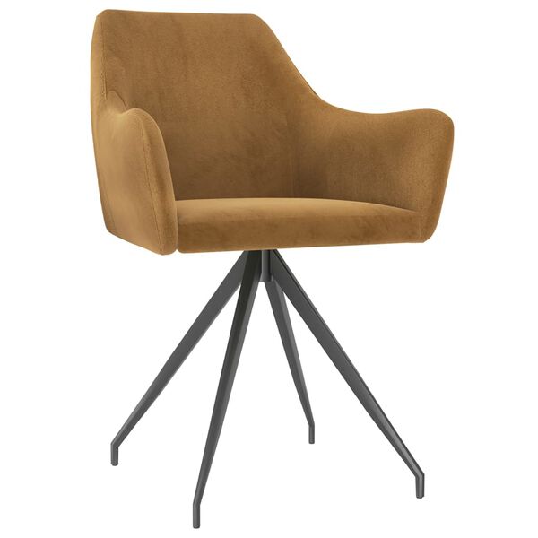 vidaXL Esszimmerst&uuml;hle 2 Stk. Braun Samt