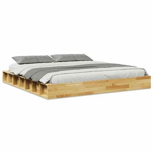 vidaXL Massivholzbett ohne Matratze 180x200 cm Eichenholz