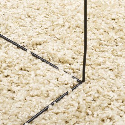 vidaXL Teppich Shaggy Hochflor Modern Golden Ø 240 cm