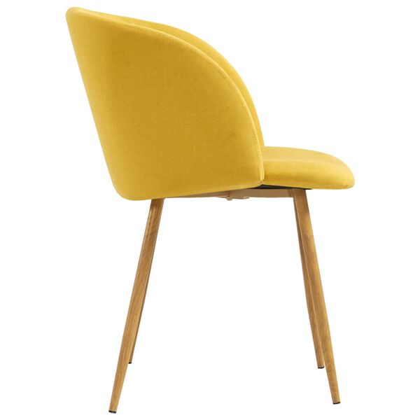 vidaXL Esszimmerst&uuml;hle 2 Stk. Gelb Stoff