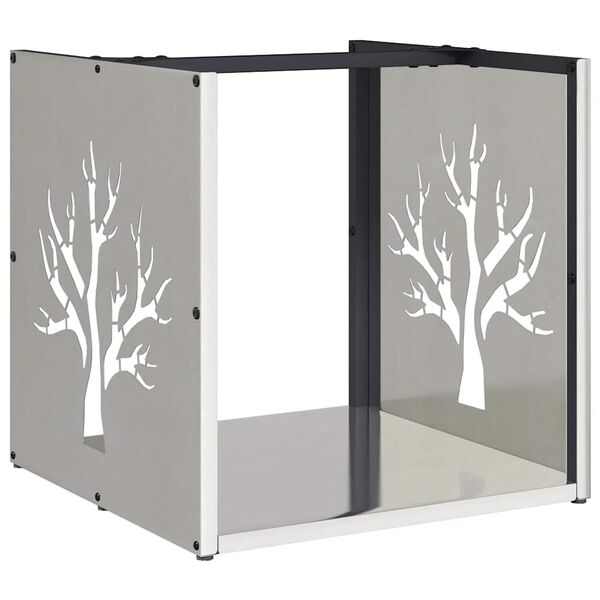 vidaXL Brennholzregal 40x40x40 cm Edelstahl