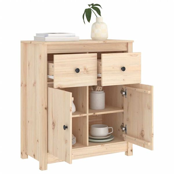 vidaXL Sideboard 70x35x80 cm Massivholz Kiefer