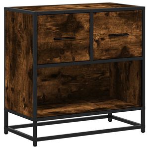 vidaXL Nachttisch R&auml;uchereiche 60x31x60 cm Holzwerkstoff und Metall