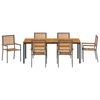 vidaXL Garten Essgruppe 7 pcs Grau und Braun Poly-Rattan