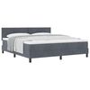 vidaXL Boxspringbett mit Kopfteil Dunkelgrau 180 x 200 cm Samt