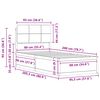 vidaXL Bettgestell mit gepolstertem Kopfteil Taupe 90 x 200 cm