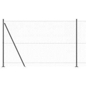 vidaXL Sechseckzaun mit Betonsockel 100 x 1,5 m Grau Netz