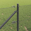 vidaXL Zaunpfosten Grau 50 x 0,4 m (12 x 12 mm Maschen) Stahl und PVC