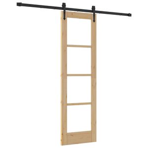 vidaXL Schiebet&uuml;r 61 x 198,5 cm Massivholz Kiefer und Glas