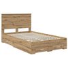 vidaXL Bettrahmen Artisan-Eiche 120 x 190 cm Holzwerkstoff
