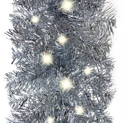 vidaXL Weihnachtsgirlande mit LED 20 m Silbern