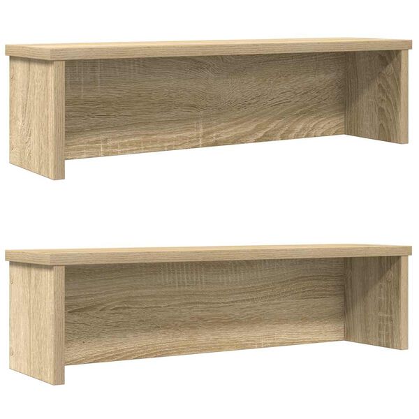 vidaXL K&uuml;chenregale Stapelbar 2 Stk. Sonoma-Eiche 50x15x16 cm