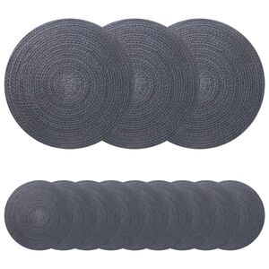 vidaXL Jute-Untersetzer 12 pcs Dunkelgrau &Oslash; 30 cm 100% Tossa-Jute