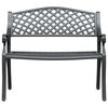 vidaXL Gartenbank 102 cm Aluminiumguss Schwarz