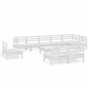 vidaXL 10-tlg. Garten-Lounge-Set Massivholz Kiefer Wei&szlig;