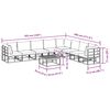 vidaXL Gartensofa-set mit Kissen 9 pcs Schwarz Aluminium